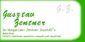 gusztav zentner business card